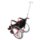 Rollstuhl mit Anti-Falt-System | 40cm | Zylinder und Tropferhalterung | Feste Armlehnen und Fußstützen | Rot - Foto 2