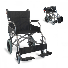 Rollstuhl | Aluminium | Kleine Räder | Abnehmbare Fußstützen und klappbare Rückenlehne | Museo | Deluxe | Mobiclinic
