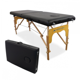 Massageliege klappbar | Holz | Tragbar | 180x60 cm | Schwarz | Modell: CM-01 BASIC | Mobiclinic