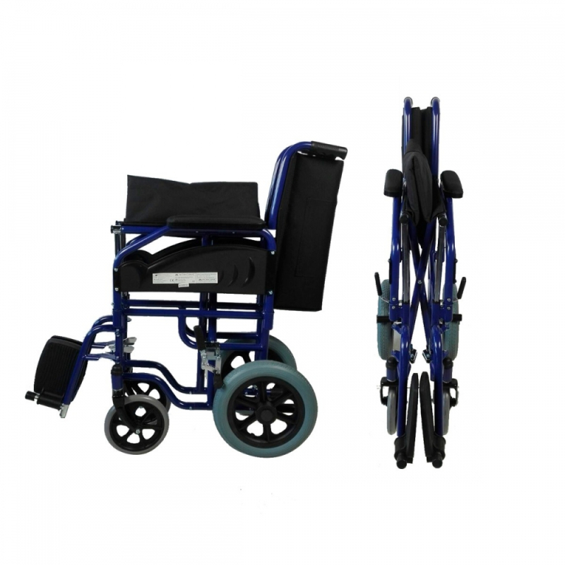 Rollstuhl, Premium, Faltbar, Abnehmbare Armlehnen und Fußstützen, Schwarz, Maestranza