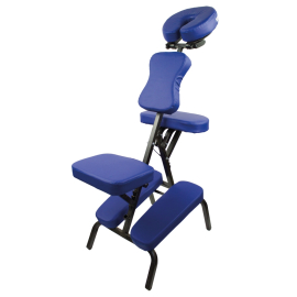 Massagesessel | Klappbar | Verstellbar | Bis 250 kg | mit Transporttasche | Farbe: Blau | Mobiclinic