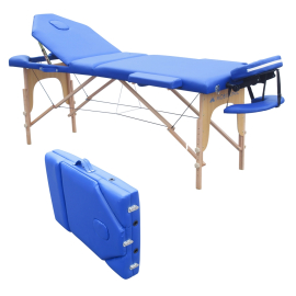 Massageliege klappbar | Kopfstützen | Tragbar | Holz | 186 x 60 cm | Blau | CA-01 PLUS | Mobiclinic