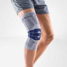 Bauerfeind elastische Kniebandage | Stabilisierend | Seitengurte, Polsterung | Titan | Verschiedene Größen | GenuTrain Comfort