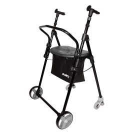 Rollator mit 4 Rädern | faltbarer Stahl | Farbe: Schwarz | Air On Plus | FORTA