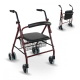 Klappbarer Rollator | Sitz und Rückenlehne | Aluminium | Korb | Für ältere Menschen | Bordeaux | Modell: Prado | Mobiclinic - Foto 1