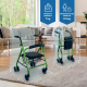 Faltbarer Rollator | Sitz und Rückenlehne | Aluminium | Korb | Für ältere Menschen | Grün | Modell: Prado | Mobiclinic - Foto 2