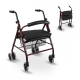 Set faltbarer Rollator und Anti-Dekubitus-Kissen | rollatorspezifisch | Lehne | Aluminium | Bordeaux | Prado Plus | Mobiclinic - Foto 1