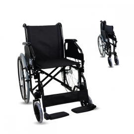 Standard Rollstuhl | Faltbar | Große Räder | Stahl | Orthopädisch | Leichtgewichtig | Schwarz | Catedral | Mobiclinic