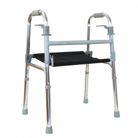Gehhilfe ohne Räder | Stoffsitz | Aluminium | Gewicht 3,25 kg...