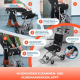 Transitrollstuhl | Faltbar | Aluminium | Kleine Räder | Bremsen an Griffen | Schwarz | Júpiter | Clinicalfy - Foto 5