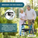 Rollator | Klappbar | Aluminium | Bremsen an Griffen | Sitz und Rückenlehne | 4 Räder | Blau | Modell: Escorial | Mobiclinic - Foto 4