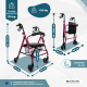 Rollator | Faltbar | Sitz und Rückenlehne | 4 Räder | Rosa | Modell: Escorial | Mobiclinic - Foto 2