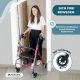 Rollator | Faltbar | Sitz und Rückenlehne | 4 Räder | Rosa | Modell: Escorial | Mobiclinic - Foto 6