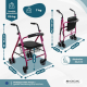 Klappbarer Rollator | inkl. Sitz und Rückenlehne | Aluminium | Korb | für Senioren | Rosa | Modell: Prado | Mobiclinic - Foto 2