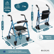 Klappbarer Rollator | Sitz und Rückenlehne | Aluminium | Korb | Für ältere Menschen | Blau | Modell: Prado | Mobiclinic - Foto 2