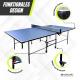 Tischtennisplatte | Faltbar | Professionelles Design | 360º-Räder | Netz, Schläger und Bälle | Tokyo | Blau | Mobiclinic - Foto 5