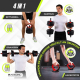 Paar 20 kg Hanteln | Verstellbar | 4 in 1 | Kettlebell-Aufsatz | Verbindungsstange | Tragbar | Mobimax | Mobiclinic - Foto 4