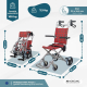 Transportrollstuhl | Faltbar | Aluminium | Kleine Räder | Bremsen an Griffen | Kariert | Neptuno | Mobiclinic - Foto 1