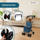Einkaufswagen Gehwagen | 4 Räder | Bis 120 kg | Faltbar | Mit Tasche | Bremssystem | Blau | Coliseum | Mobiclinic - Foto 4