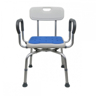 Drehbarer Badezimmerhocker | 360º Sitz | Höhenverstellbar | Armlehnen | EVA-Polsterung | Akila | Mobiclinic