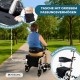 Rollator mit Fuß- und Rückenlehne | Faltbar | Aluminium | Bremsen | 360º Räder | Tasche | Stockhalterung | Ibiza | Mobiclinic - Foto 5