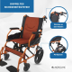 Faltbarer Rollstuhl | Aluminium | Bremse an Handgriffen | Fußstütze | Armlehnen | Orange | Modell: Pirámide | Mobiclinic - Foto 13
