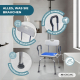 Drehbarer Badezimmerhocker | 360º Sitz | Höhenverstellbar | Armlehnen | EVA-Polsterung | Akila | Mobiclinic - Foto 4