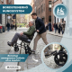 Faltbarer Rollstuhl | Klappbare Rückenlehne und Fußstützen | Leichtgewicht | Bis zu 100 kg | Doppelbremsen | Kefren | Mobiclinic - Foto 8
