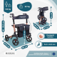 Faltbarer Rollator | Aluminium | Bis 136 kg | Handbremsen | Sitz und Rückenlehne | Roségold | Trajano | Deluxe | Mobiclinic - Foto 1