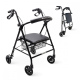 Rollator | Faltbar | Aluminium | Bremsen an den Griffen | Sitz und Rückenlehne | 4 Räder | Mattschwarz | Escorial | Mobiclinic - Foto 1