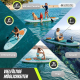 Aufblasbares Paddle-Surfbrett | 320 x 83 cm | Verstellbares Paddel | Pumpe | Sicherheitsgurt | Reiserucksack | Lilo | Mobiclinic - Foto 3