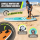 Aufblasbares Paddle-Surfbrett | 320 x 83 cm | Verstellbares Paddel | Pumpe | Sicherheitsgurt | Reiserucksack | Lilo | Mobiclinic - Foto 4
