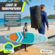 Aufblasbares Paddle-Surfbrett | 320 x 83 cm | Verstellbares Paddel | Pumpe | Sicherheitsgurt | Reiserucksack | Lilo | Mobiclinic - Foto 7