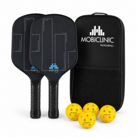 Pickleball-Set | 2 Fiberglasschläger | 4 Bälle | Tragetasche |...