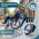 Rollstuhl | Aluminium | Faltbar | Geteilte Rückenlehne | Umklappbare Armlehnen| Blau | Modell Bolonia | Mobiclinic - Foto 5