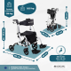 Rollator mit Fuß- und Rückenlehne | Faltbar | Aluminium | Bremsen | 360º Räder | Tasche | Stockhalterung | Ibiza | Mobiclinic - Foto 4