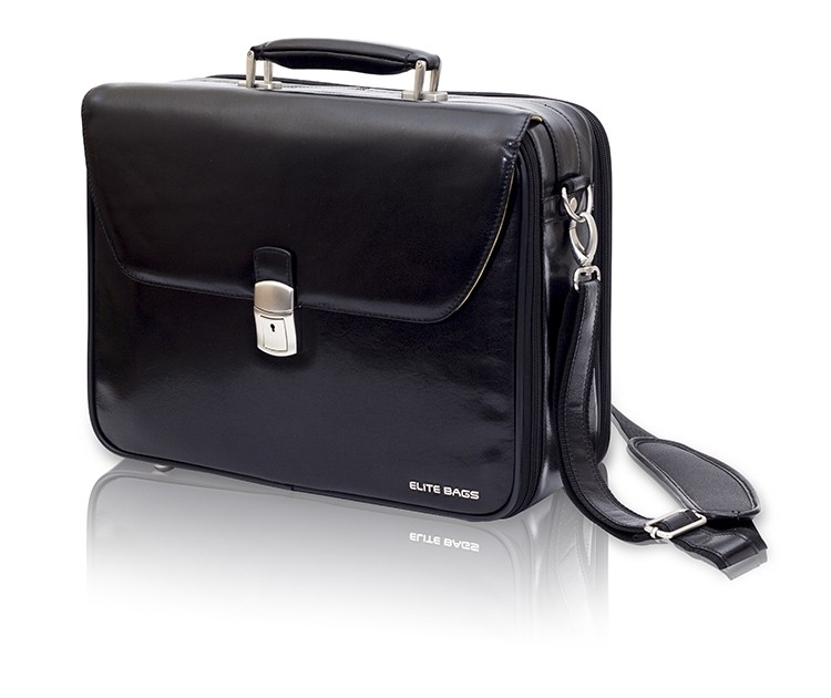 Malette pour visites médicales, porte-documents en cuir, noir, doctor's, elite bags