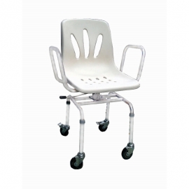 Chaise pivotante | Freins sur les roulettes | Trous de drainage | Hauteur réglable