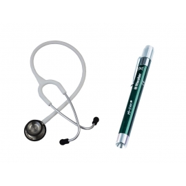 Kit de l'étudiant en médecine | Blanc | Stéthoscopes Riester® Duplex 2.0 | Lampe de diagnostic à LED | Riester
