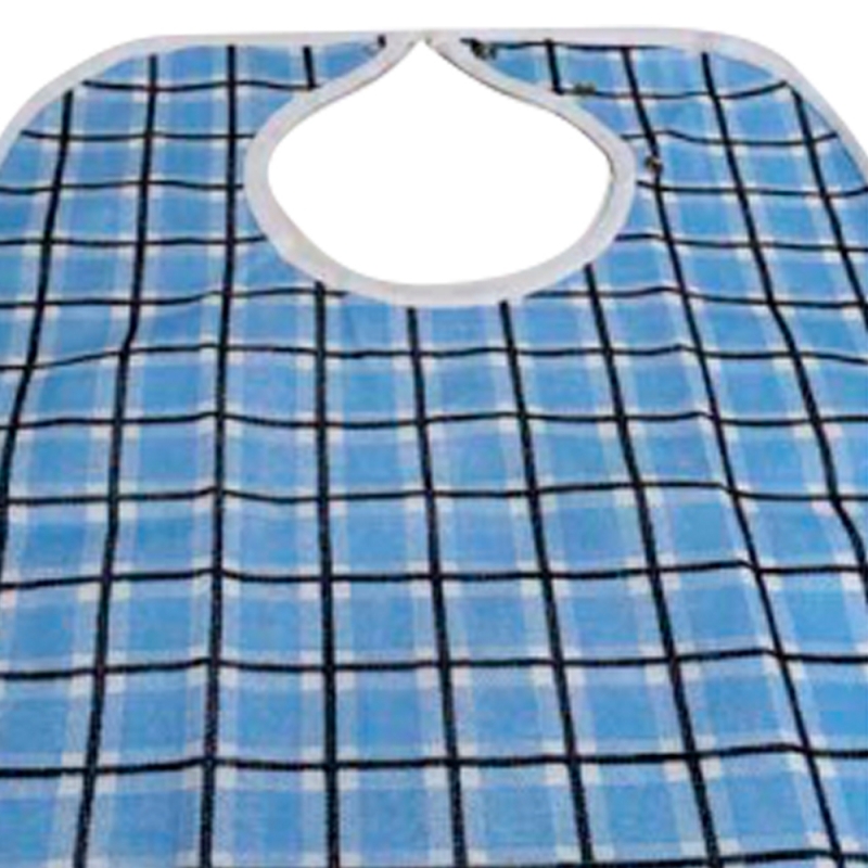 Bavoir Imperméable Adulte - Tablier De Protection Gris Bleu à Carreaux - Léger Et Portable