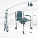 Chaise WC | Pliable | Hauteur réglable | Accoudoirs | Ajustable | Avec couvercle | Muelle | Mobiclinic - Foto 3