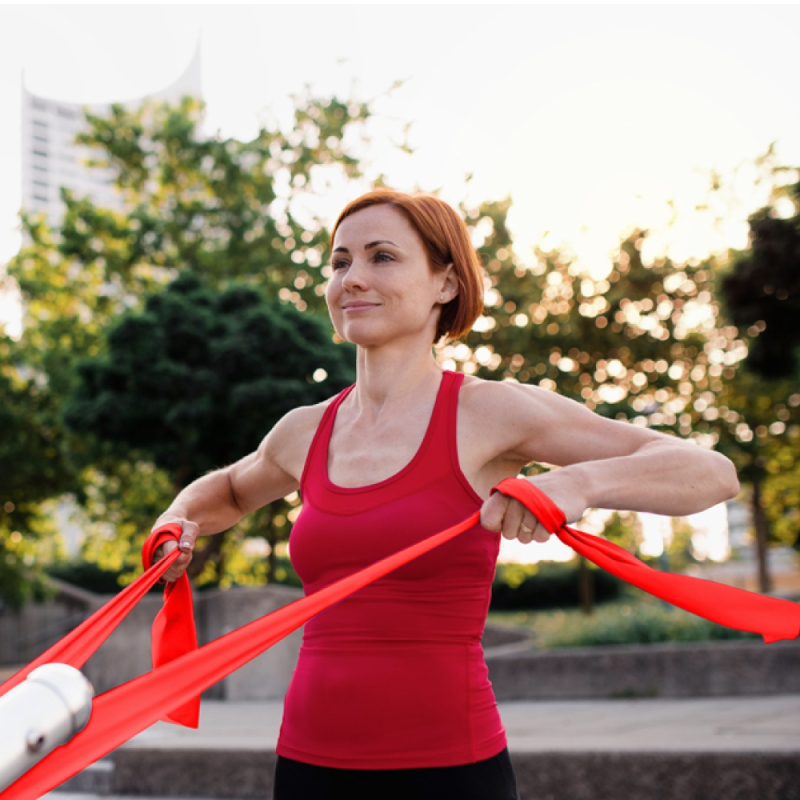 Bande élastique rouge pour la musculation