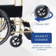 Fauteuil roulant | Acier | 45 cm | Crème et noir | Denver | Mobiclinic - Foto 5