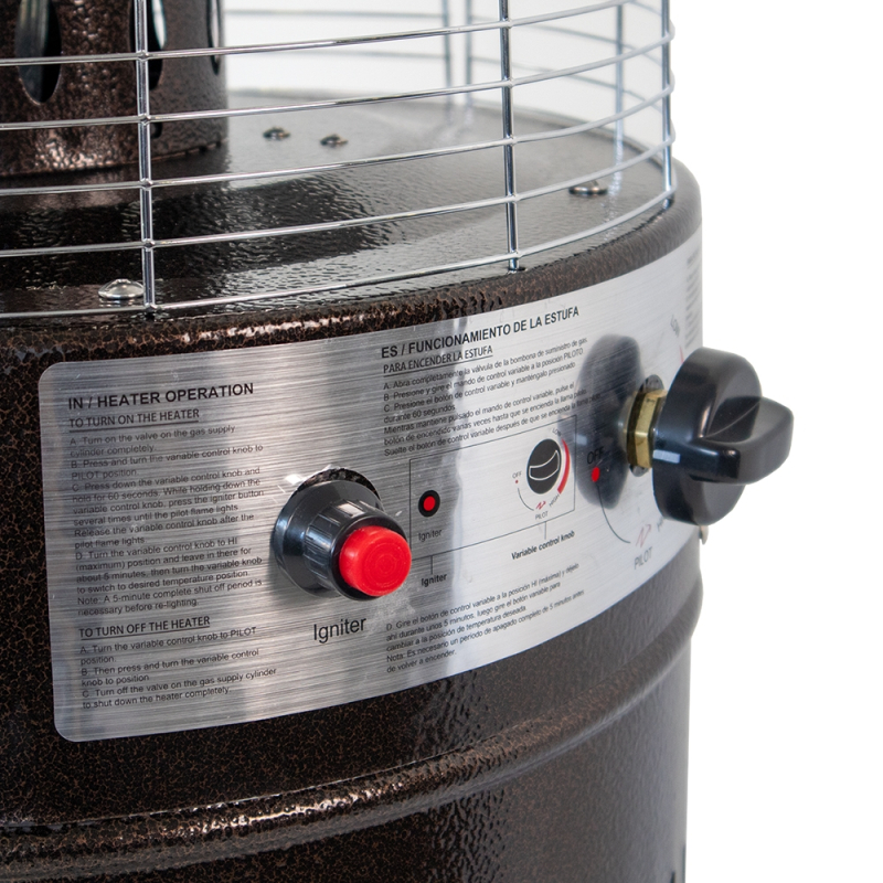 Poêle à gaz extérieur à roulettes 135 cm Pour jardin ou terrasse Gaz butane ou propane