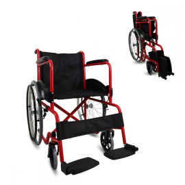 Fauteuil roulant | Pliable | Grande roue | Robuste | Rouge | Alcazaba | Mobiclinic