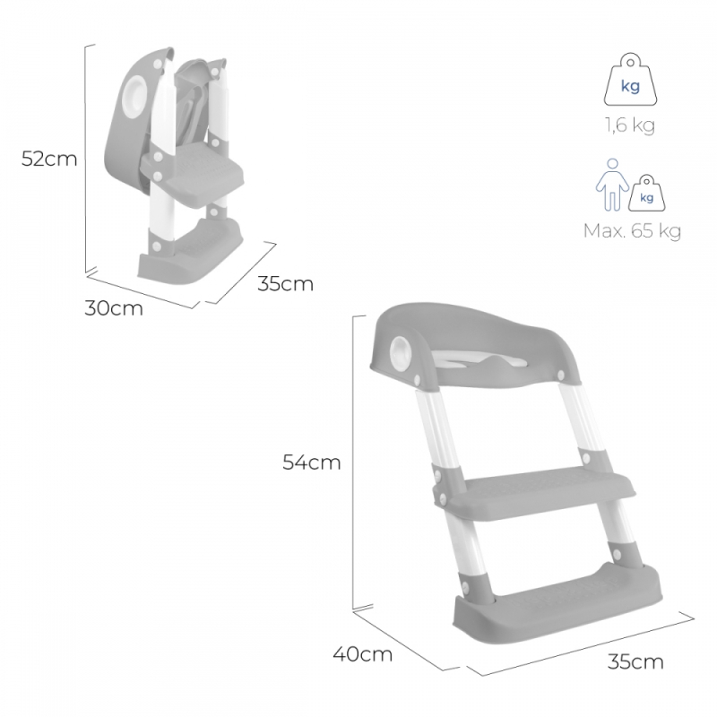 Balakaka Siège Toilette Enfant avec Échelle, Anti-dérapant Pliable et  Réglable Rehausseur Toilette Enfant Reducteur de Toilette Bébé avec Coussin