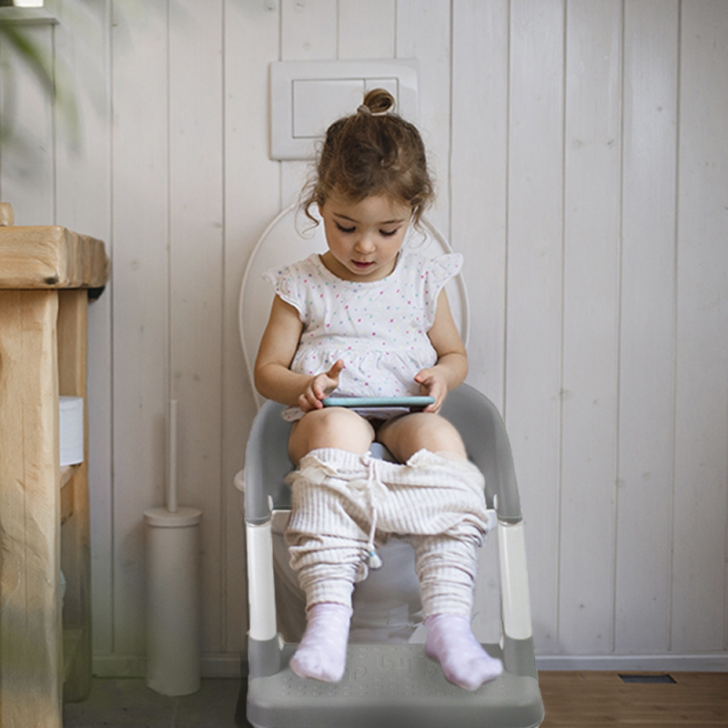 HengLiSam Réducteur Toilette Enfant avec Escalier，échelle réglable, siège  rembourré doux anti-froid et marches larges antidérapantes pour enfants