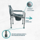 Chaise percée avec WC | Pliable | Légère | Avec couvercle | Hauteur réglable | Accoudoirs | Aluminium | Mar | Mobiclinic - Foto 11