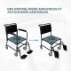 Chaise percée avec roues et couvercle | Repose-pieds rabattables | Accoudoirs amovibles | Noire | Barco | Mobiclinic - Foto 6