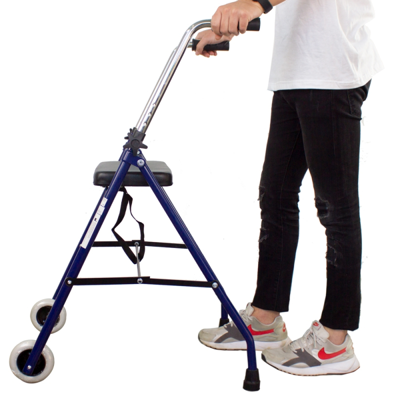 Déambulateur Pliable Mopedia RP735 Gris 2 Roues - Neuf, Pour Seniors, CE, Garantie 2 Ans